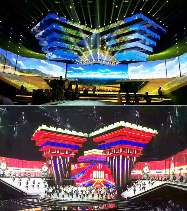 北京电视台中国民歌大会LED透明显示屏搭建的“斗拱”造型 />
</p>
<br />
<strong>项目介绍:</strong>《中国民歌大会》“总主持人”由朱军、董卿联袂担当,将在为期8期的节目中起到总体推进、承上启下的功能。“领队主持人”则将以寻找“民族好声音”为线索参与短片拍摄,带领观众体验各地的民歌景观,同时体现不同地域的山水画卷。<br />
<br />
极具民族特色的舞美设计,在宏观的角度上体现中国元素和国际审美,用斗拱的设计作为舞台的主要景观,舞台两侧的高台上,同时采用威特姆LED透明G10。配合斗拱,完成所有造型的组接,通过画面的千变万化,让观众忽略斗拱本身的造型意识,带来更多的联想。<br />
<br />
<br />
<strong>项目:郭富城巡回演唱会香港站“智能舞台”</strong><br />
<strong>时间:2016年8月</strong><br />
<strong>型号:G-10</strong><br />
<p>
<br />
</p>
<p style=