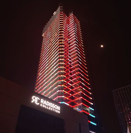 无锡丽笙精选酒店LED网格屏项目